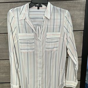 Express Multicolor Striped Button-Up Shirt